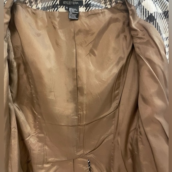 Etcetera Ruffle Front Plaid Blazer w/ Leather Detail - Picture 8 of 10